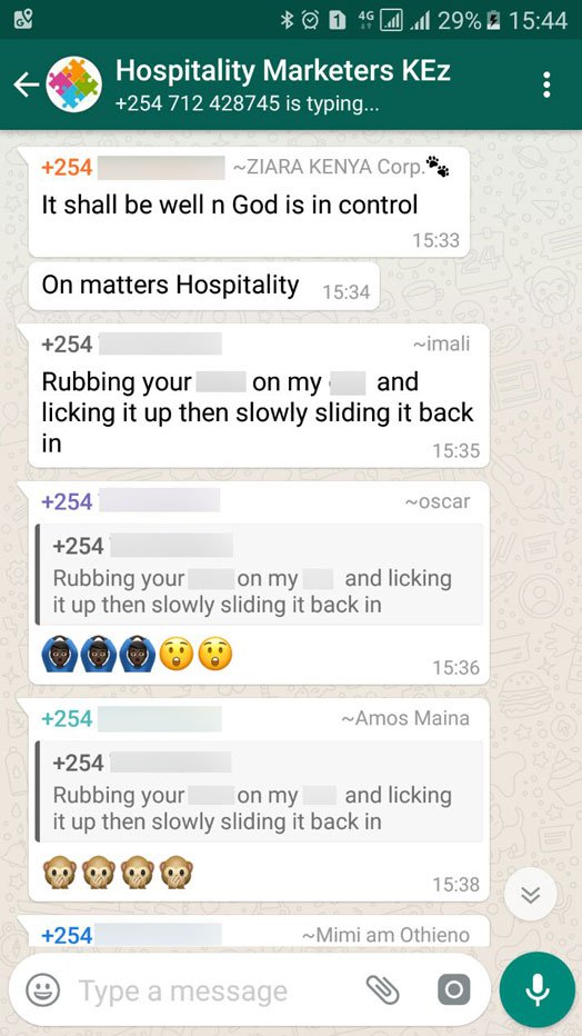 Photo: Nairobi woman sends sexual text to wrong Whatsapp group