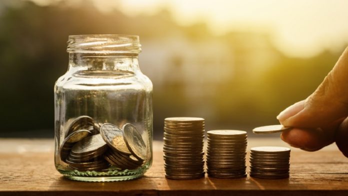Saving money and banking for finance concept