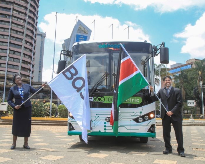 Rosemary Oduor (Ag. CEO Kplc) & Jit Bhattacharya (CEO BasiGo). (3) Electric Buses