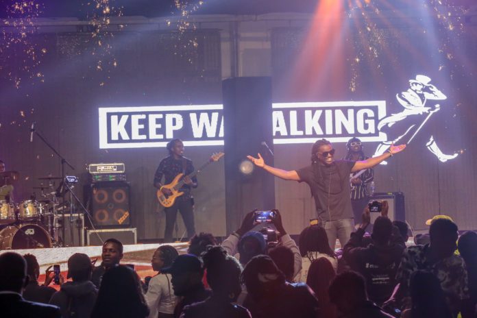 Nyashinski makes a performance as during his unveil as Johnnie Walker's brand ambassador at Karen Waterfront yesterday - Newsday Kenya