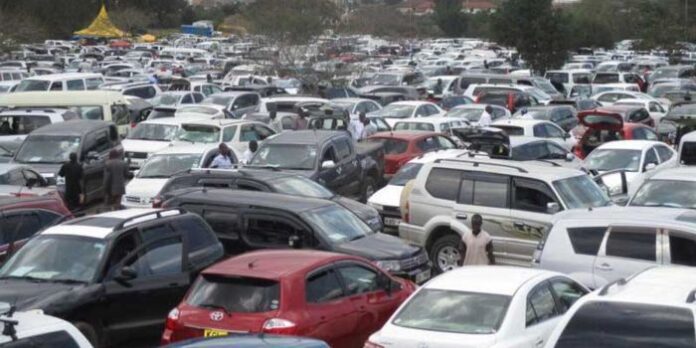 Undated photo of hundreds of cars at a yard in Nairobi