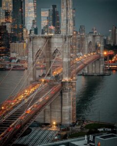 The iconic Brooklyn Bridge