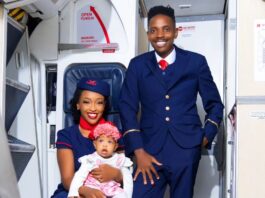 An image of Kenyan comedian Eric Omondi with his family