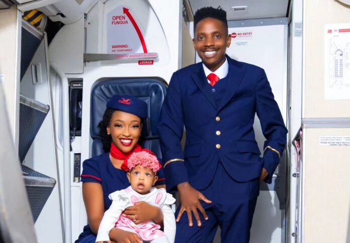 An image of Kenyan comedian Eric Omondi with his family