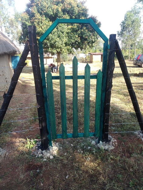 A view from outside of the mud hut Airbnb mud hut in Siaya county
