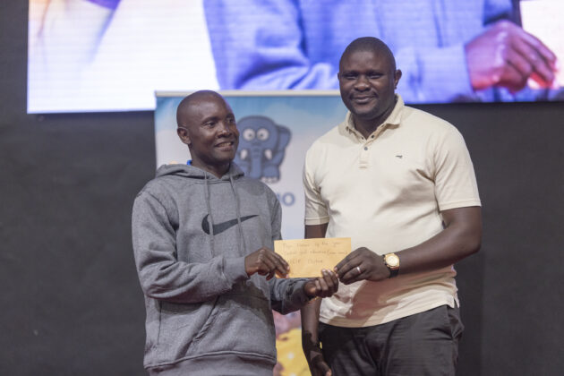 Left Phillip Ouma Papaprenuer Right Brian Mulama CECM for Skills Development and Care Nairobi City County